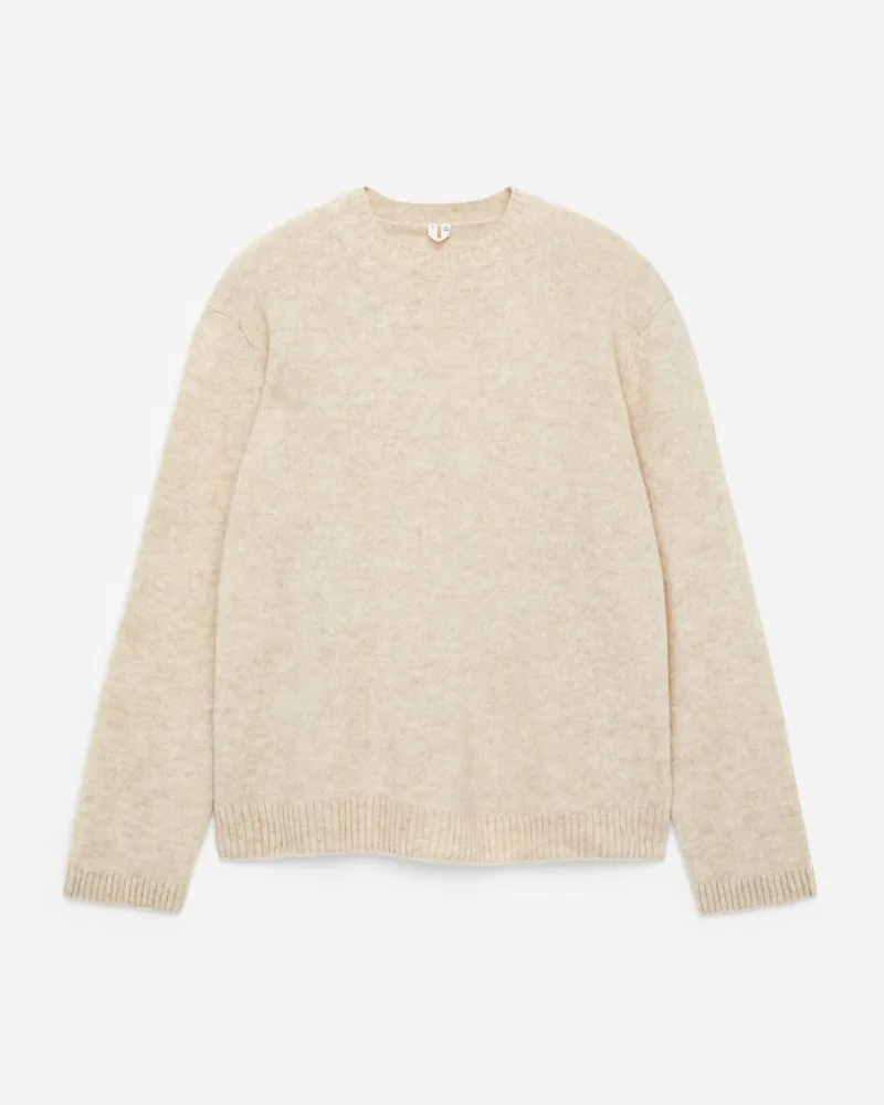 Arket Wollpullover Mit Rundhalsausschnitt -Weiß Weiß