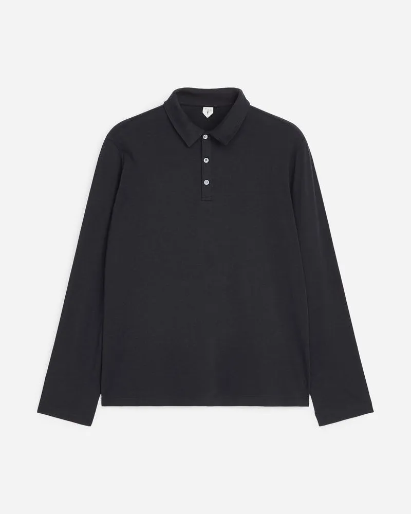 Arket Leichtes Poloshirt -Blau Blau