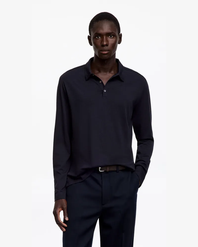 Arket Leichtes Poloshirt -Blau Blau