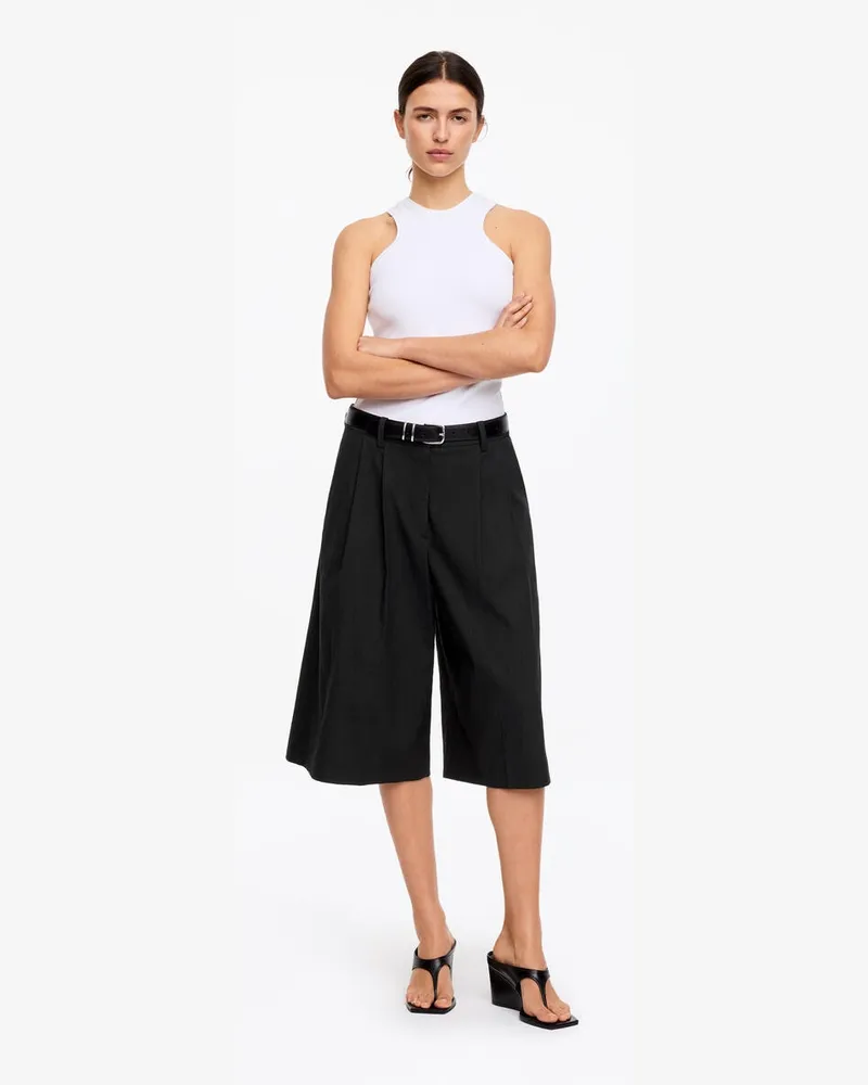 Arket Elegante Weite Shorts -Schwarz Schwarz