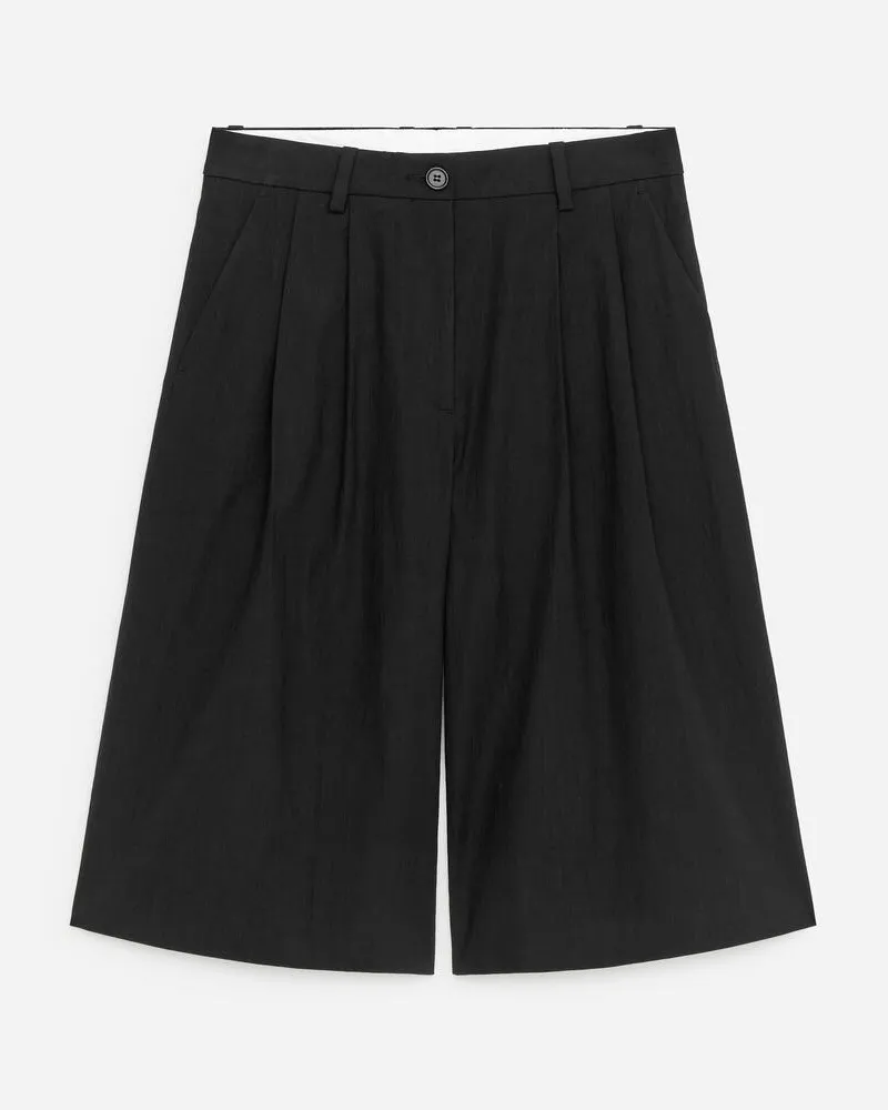 Arket Elegante Weite Shorts -Schwarz Schwarz