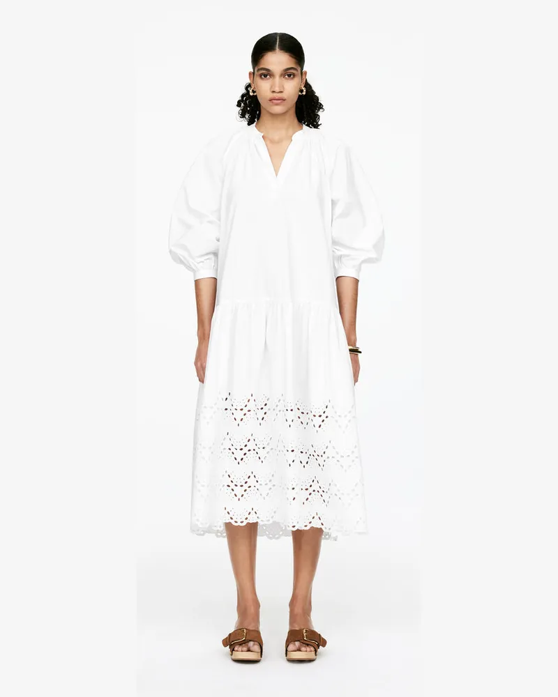 Arket Besticktes Kleid -Weiß Weiß