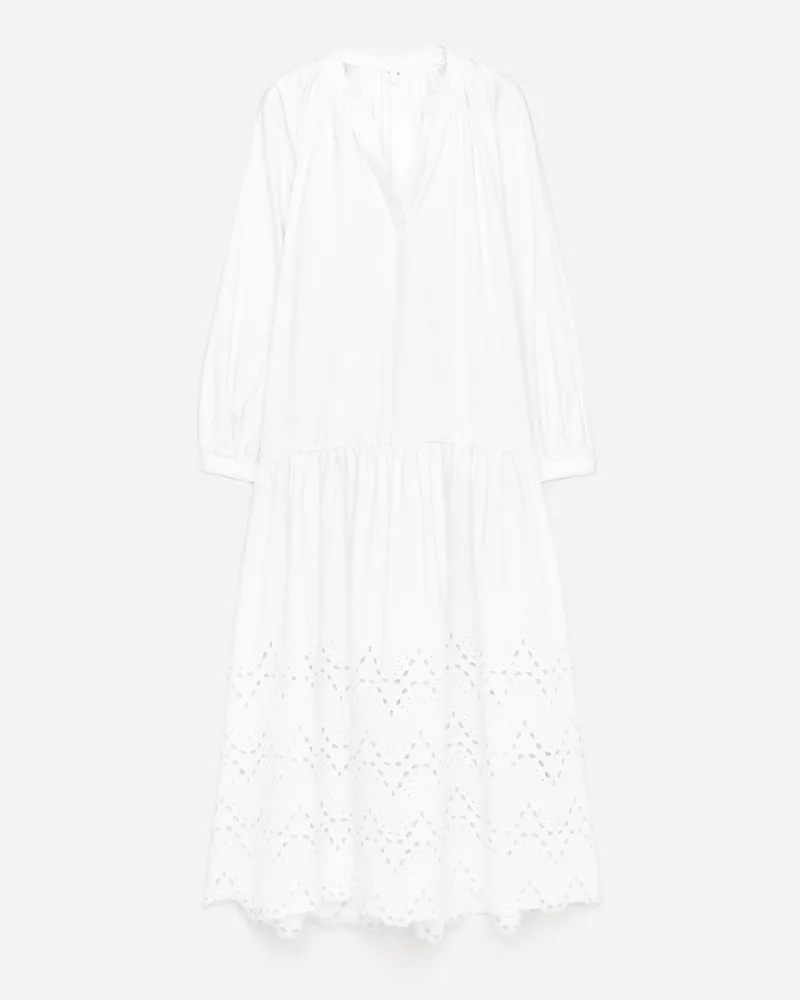 Arket Besticktes Kleid -Weiß Weiß
