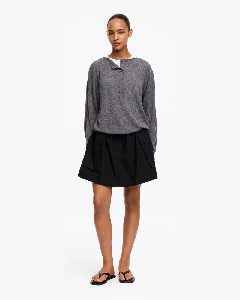 Arket Pima Cotton Skirt -Schwarz Schwarz