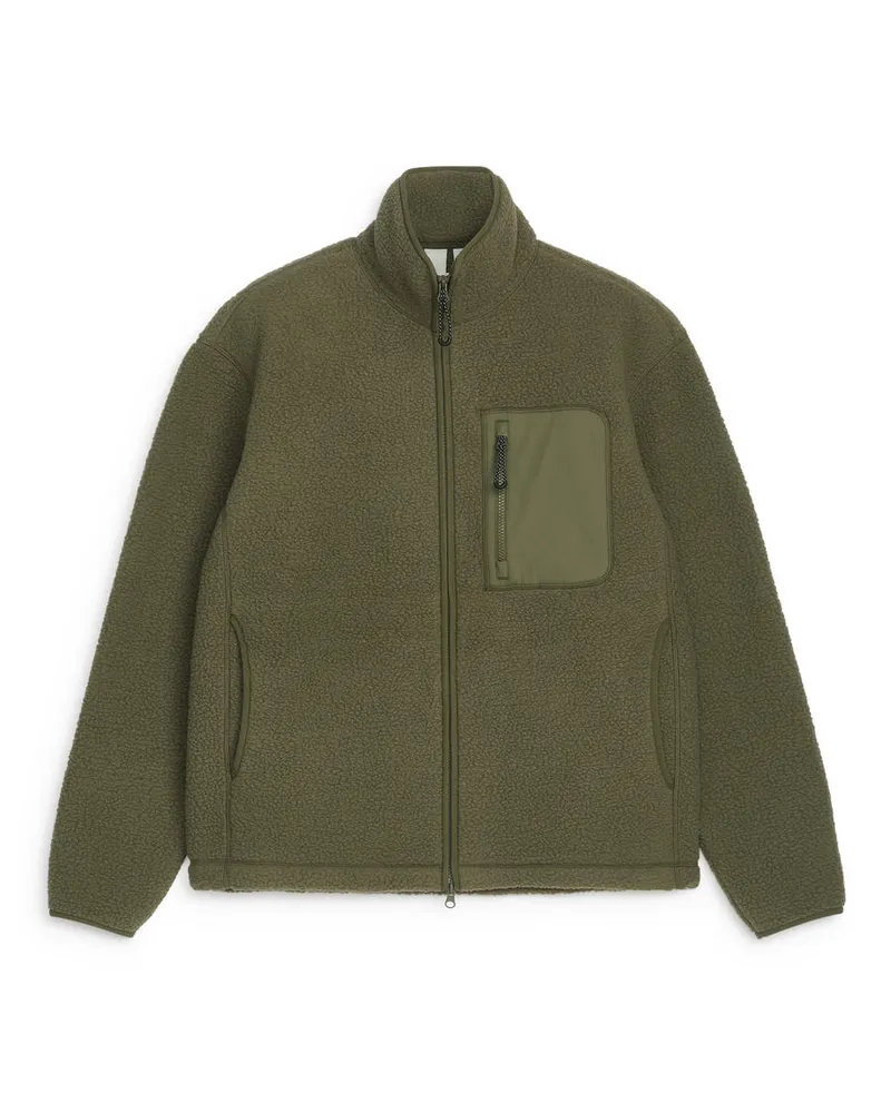 Arket Fleecejacke - Grün Khaki