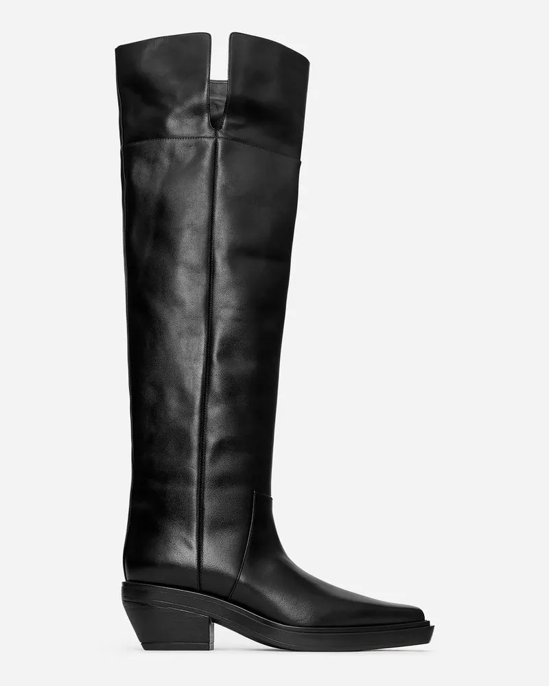 Arket Overknee-Stiefel Aus Leder -Schwarz Schwarz