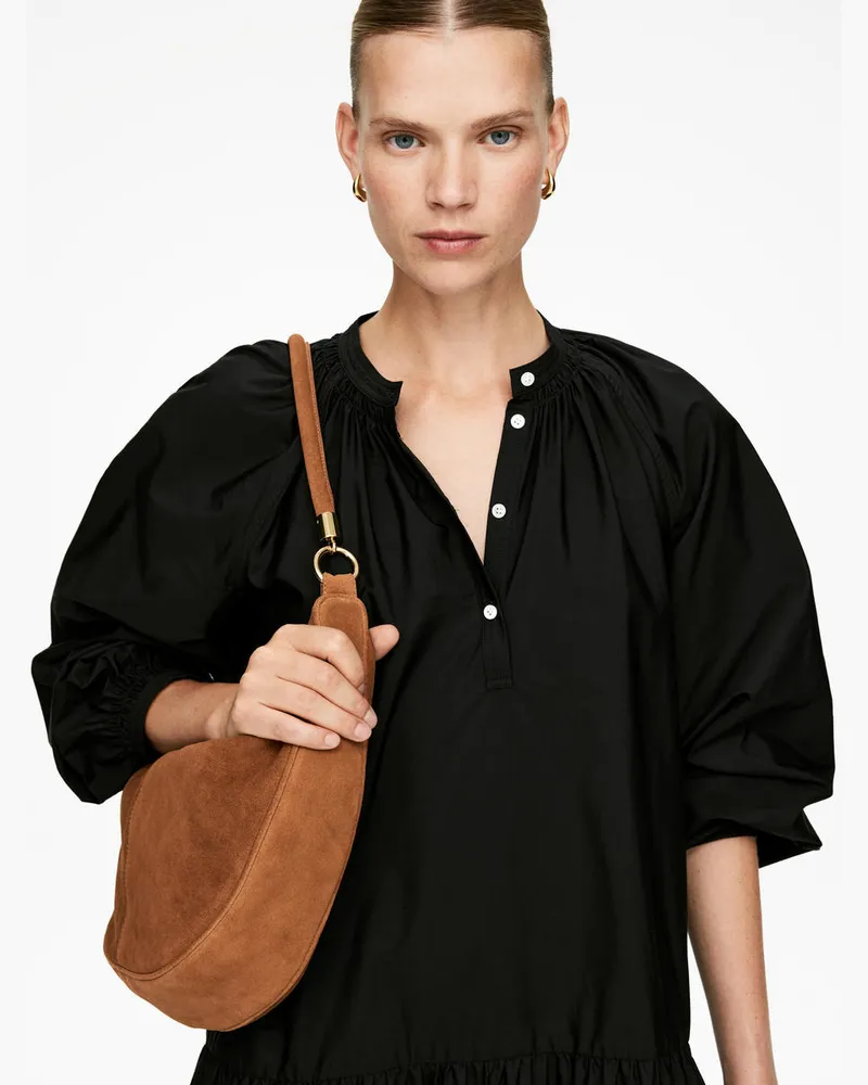 Arket Schultertasche Aus Veloursleder -Braun Braun