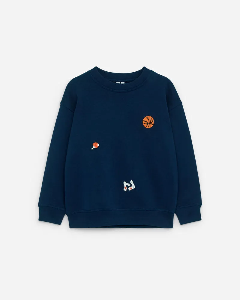 Arket Sweatshirt Mit Stickerei -Blau Blau