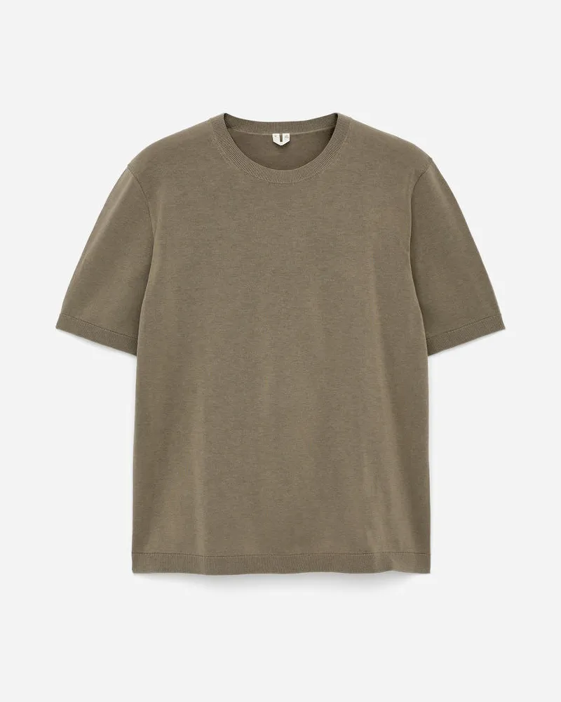 Arket Feinstrick-T-Shirt Aus Baumwolle -Grün Grün