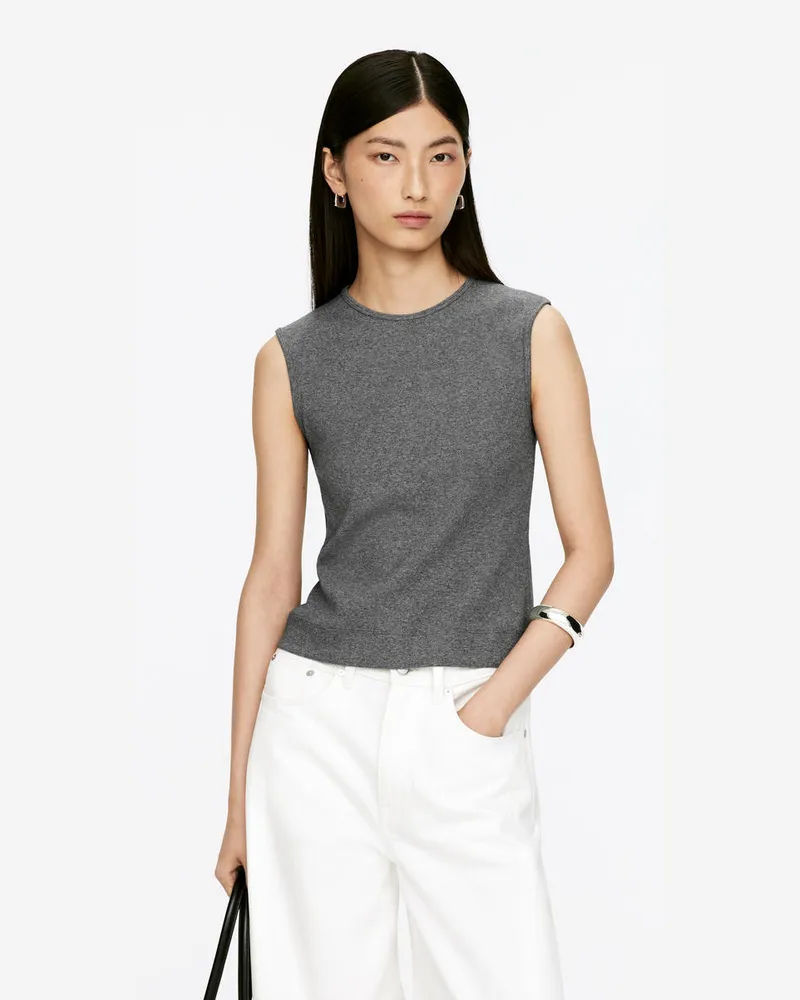 Arket Geripptes Tanktop -Grau Grau