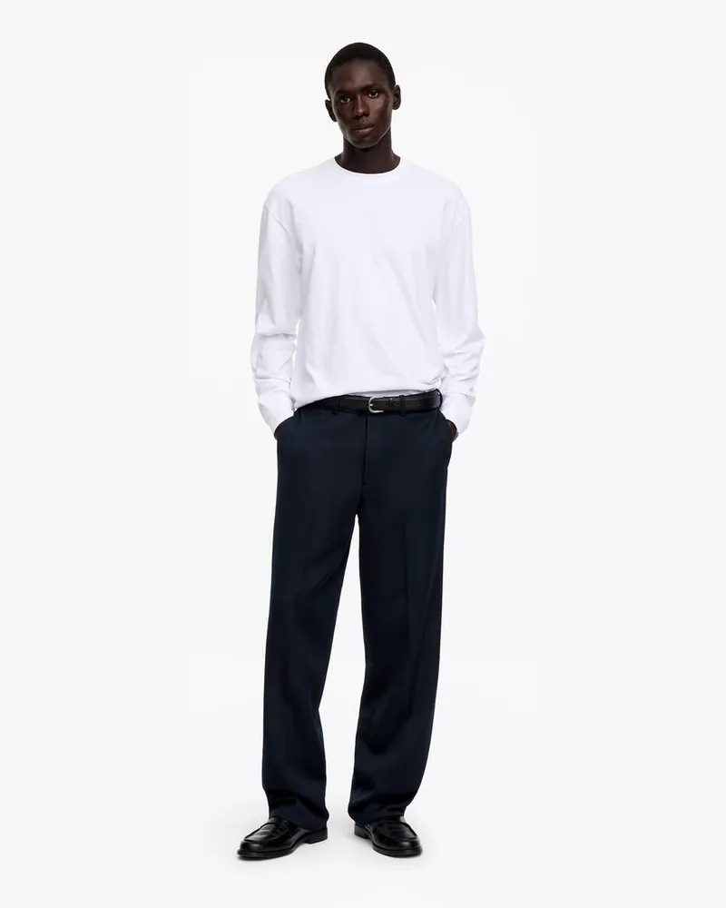 Arket Locker Geschnittene Hose Aus Wolle -Blau Blau