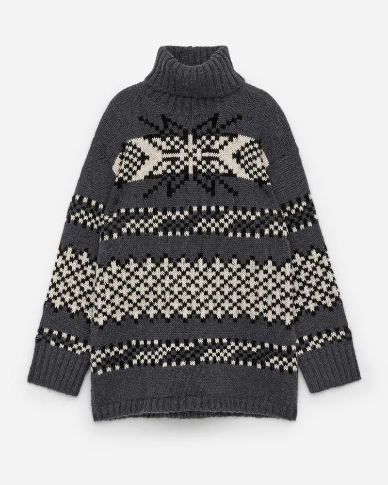 Arket Jacquard-Pullover Aus Alpakawolle - Grau Grau