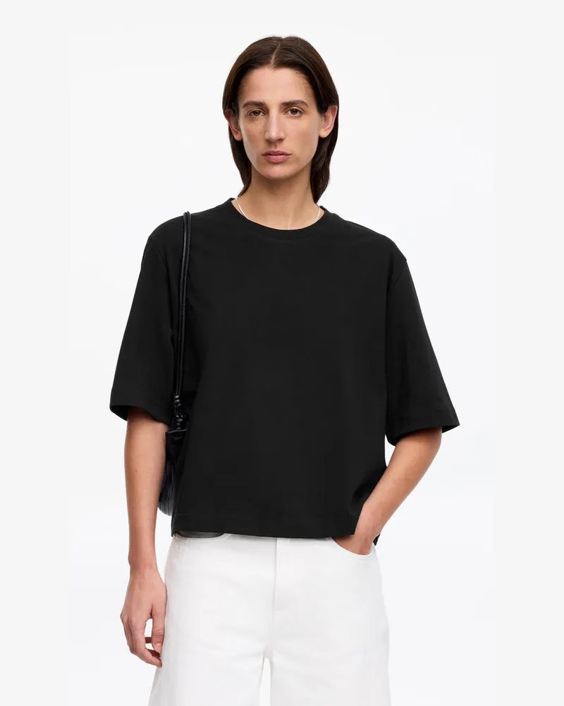 Arket ALBA Kastiges T-Shirt -Schwarz Schwarz