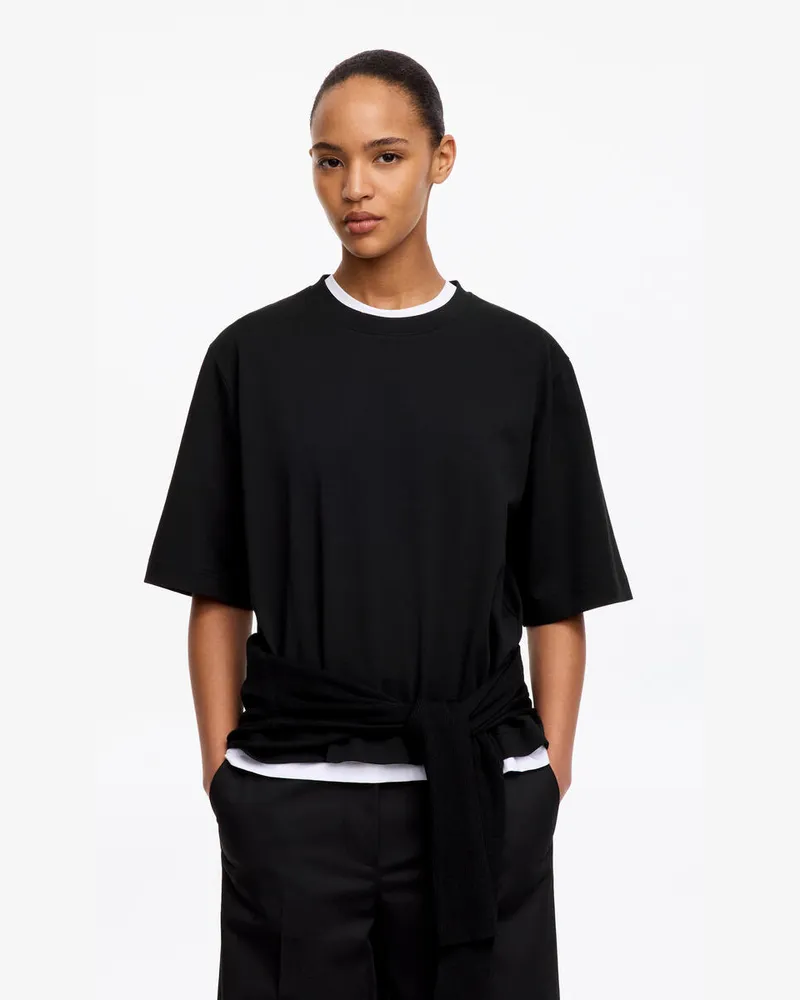 Arket Kastiges Signature-T-Shirt -Schwarz Schwarz