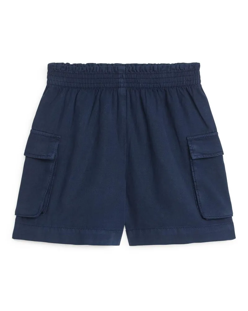 Arket Utility-Shorts Aus Lyocell -Blau Blau