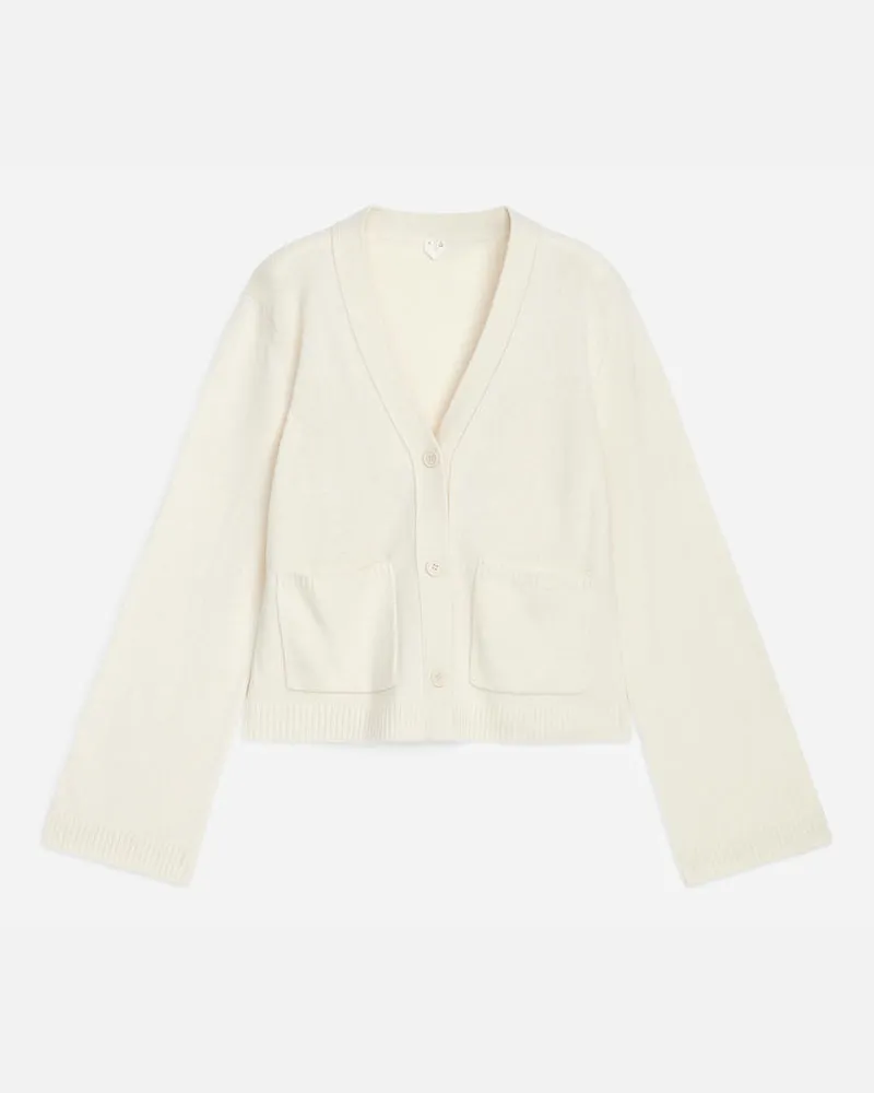 Arket Strickjacke Aus Wolle - Weiß Creme