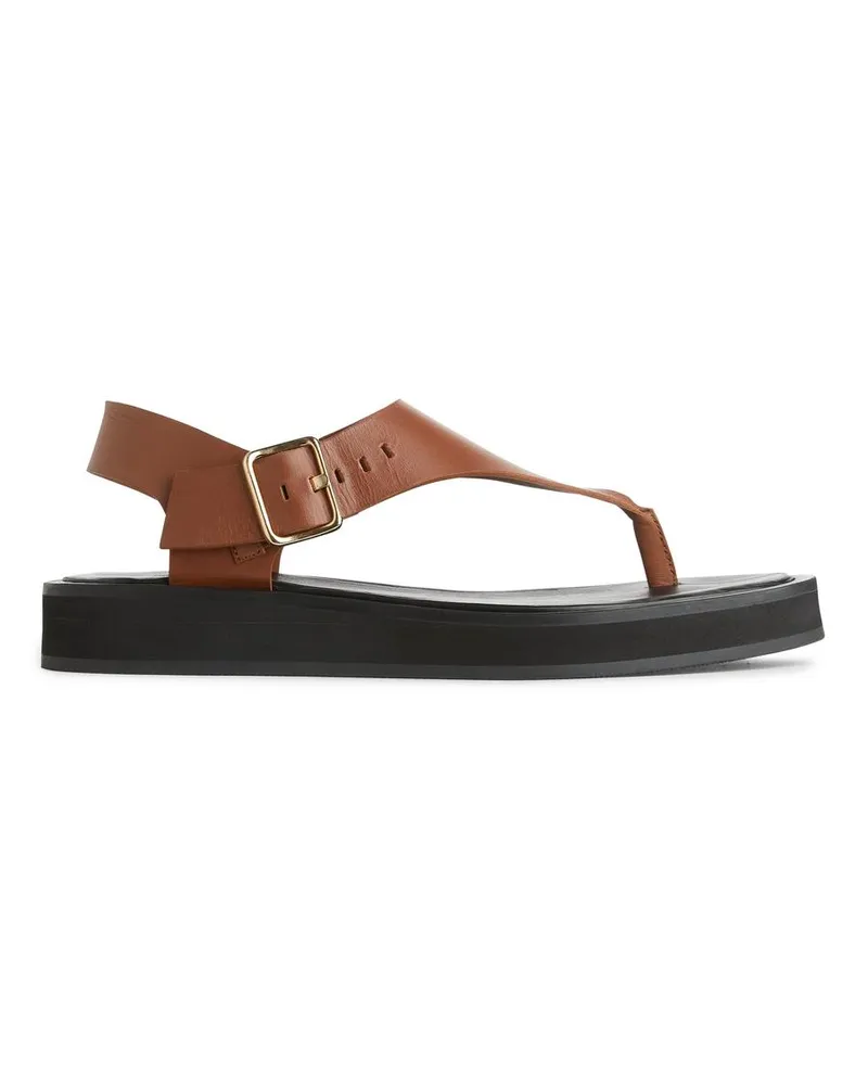 Arket Robuste Ledersandalen - Braun Braun