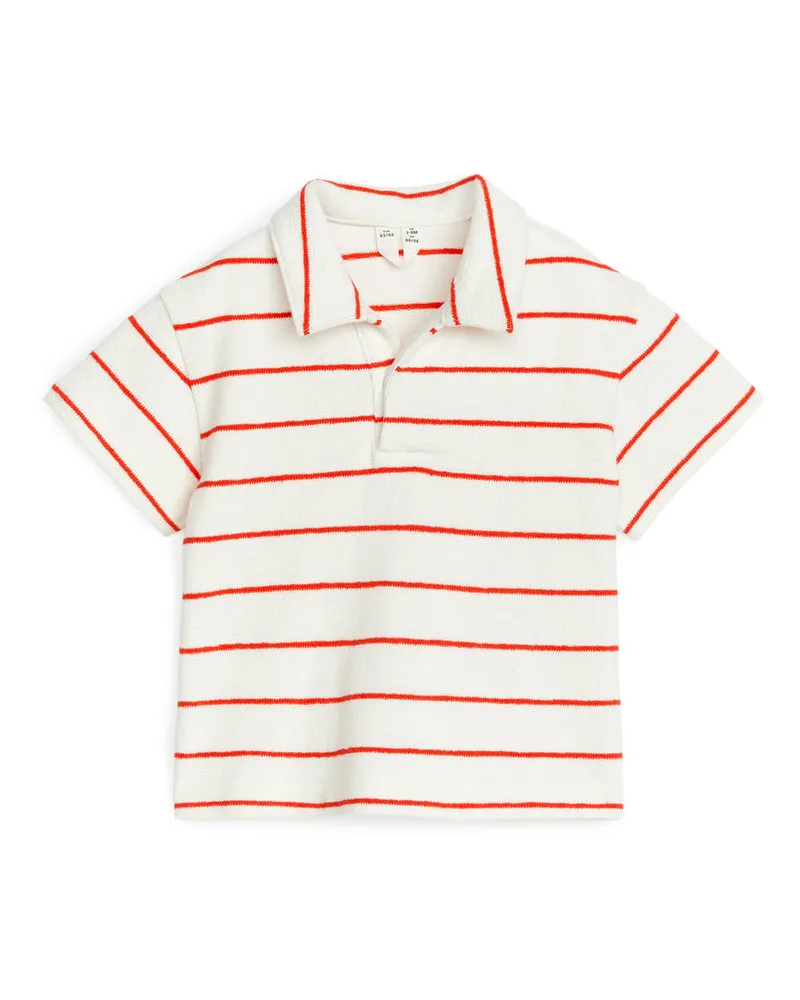 Arket Poloshirt Aus Frottee - Mehrfarbig|Rot|Weiß Weiß