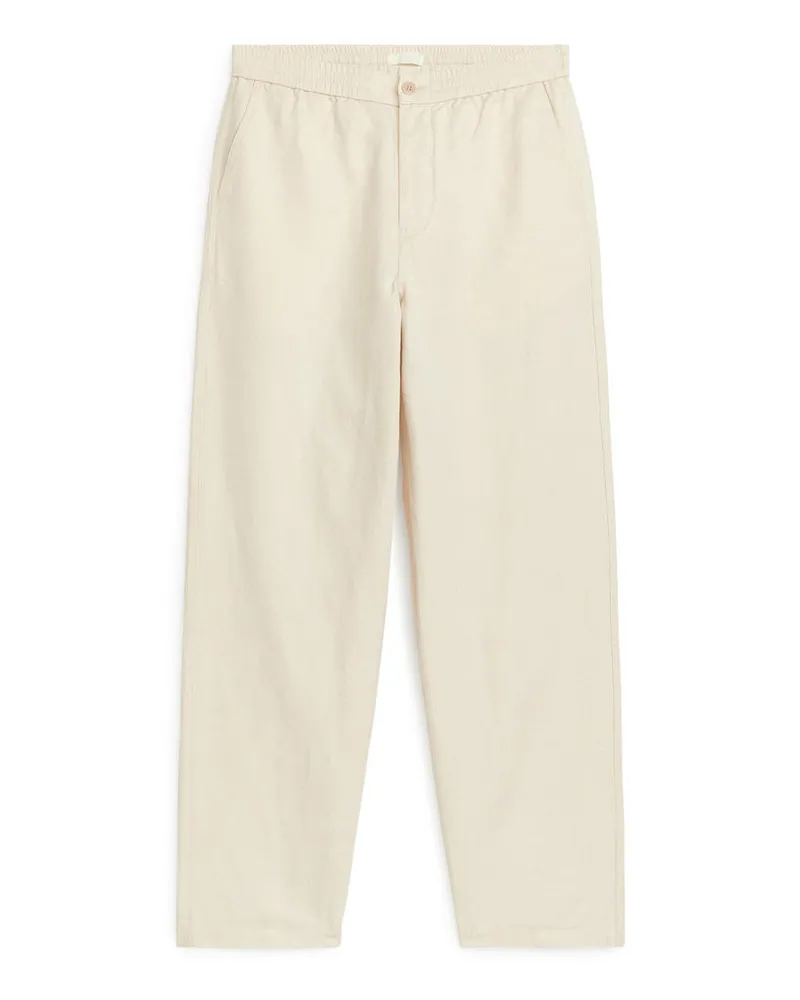 Arket Leinenhose Mit Tunnelzugbund -Beige Beige