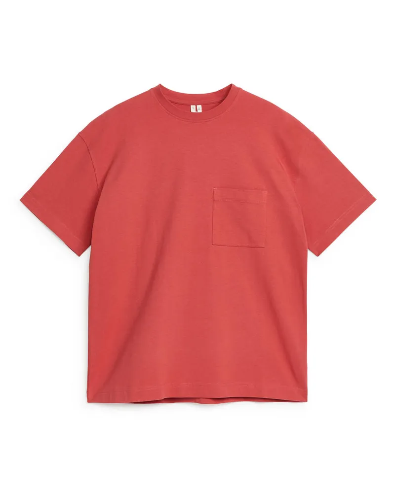 Arket Oversize-T-Shirt In Schwerer Qualität -Rot Rot
