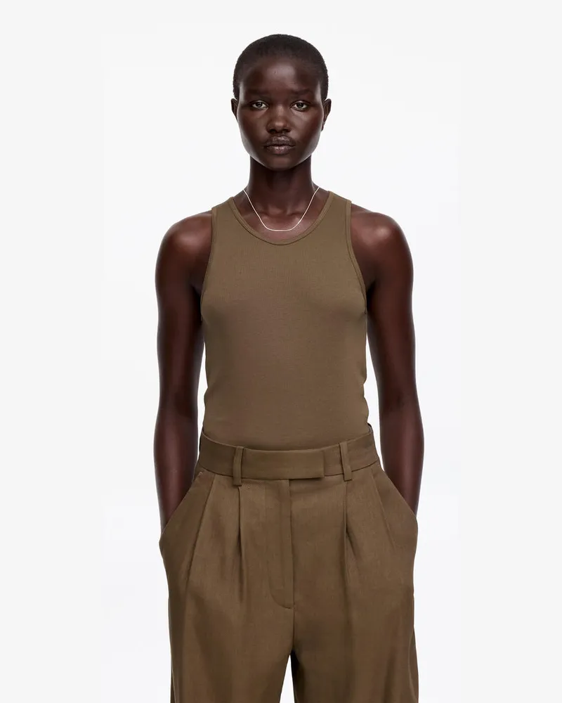Arket Geripptes Tanktop -Braun Braun
