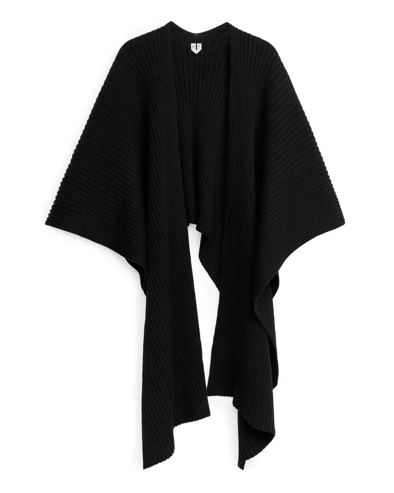 Arket Baumwollponcho - Schwarz Schwarz