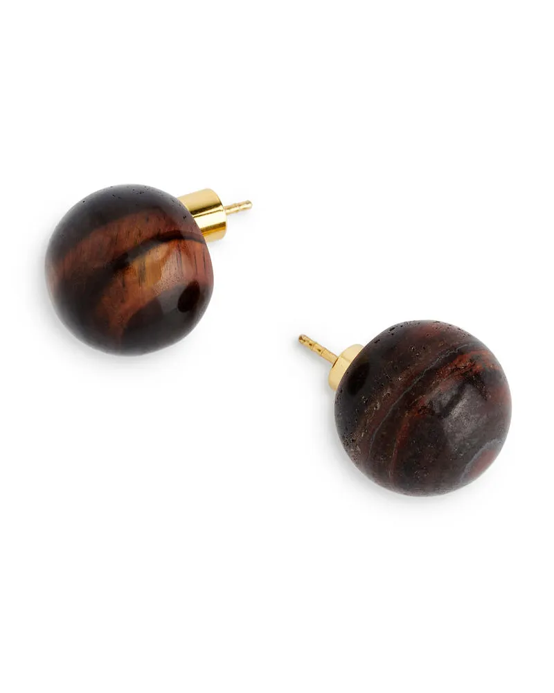 Arket Ohrstecker Mit Stein - Goldfarben|Braun|Mehrfarbig Gold