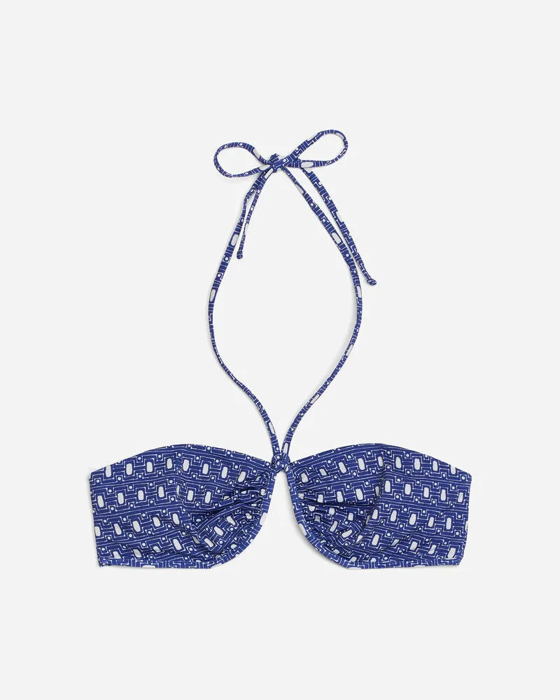 Arket Bandeau-Bikinioberteil - Blau|Weiß|Mehrfarbig Blau