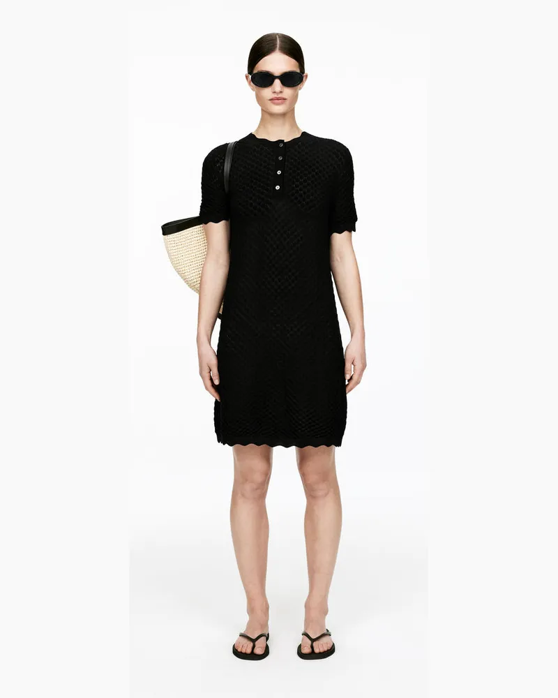 Arket Strickkleid Mit Lochmuster -Schwarz Schwarz