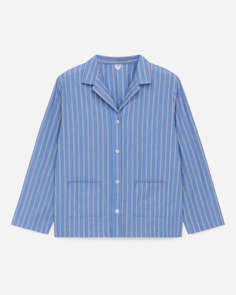 Arket Hemd Aus Baumwollsatin -Blau Blau