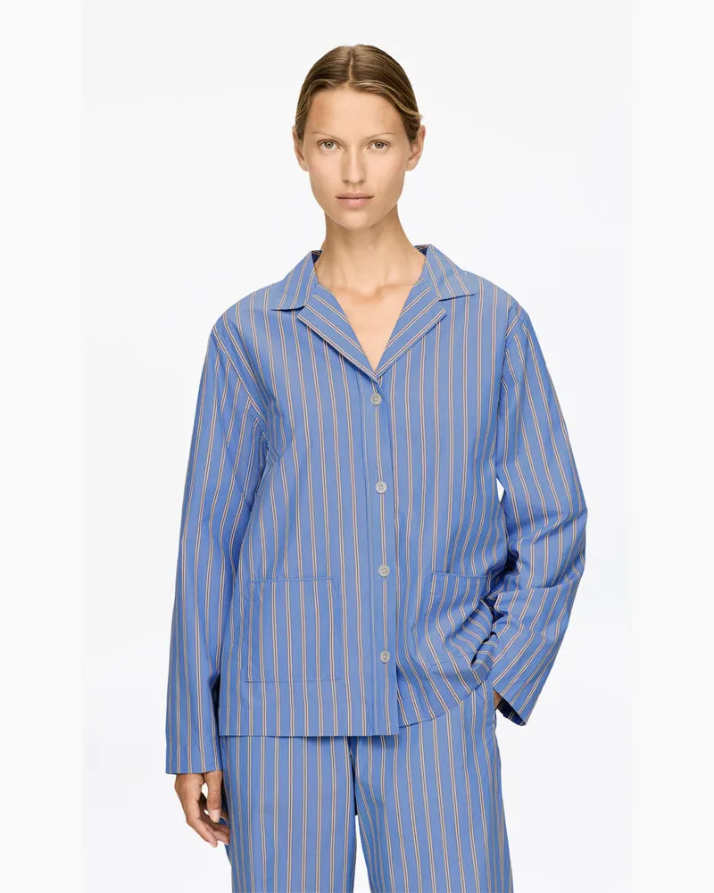 Arket Hemd Aus Baumwollsatin -Blau Blau