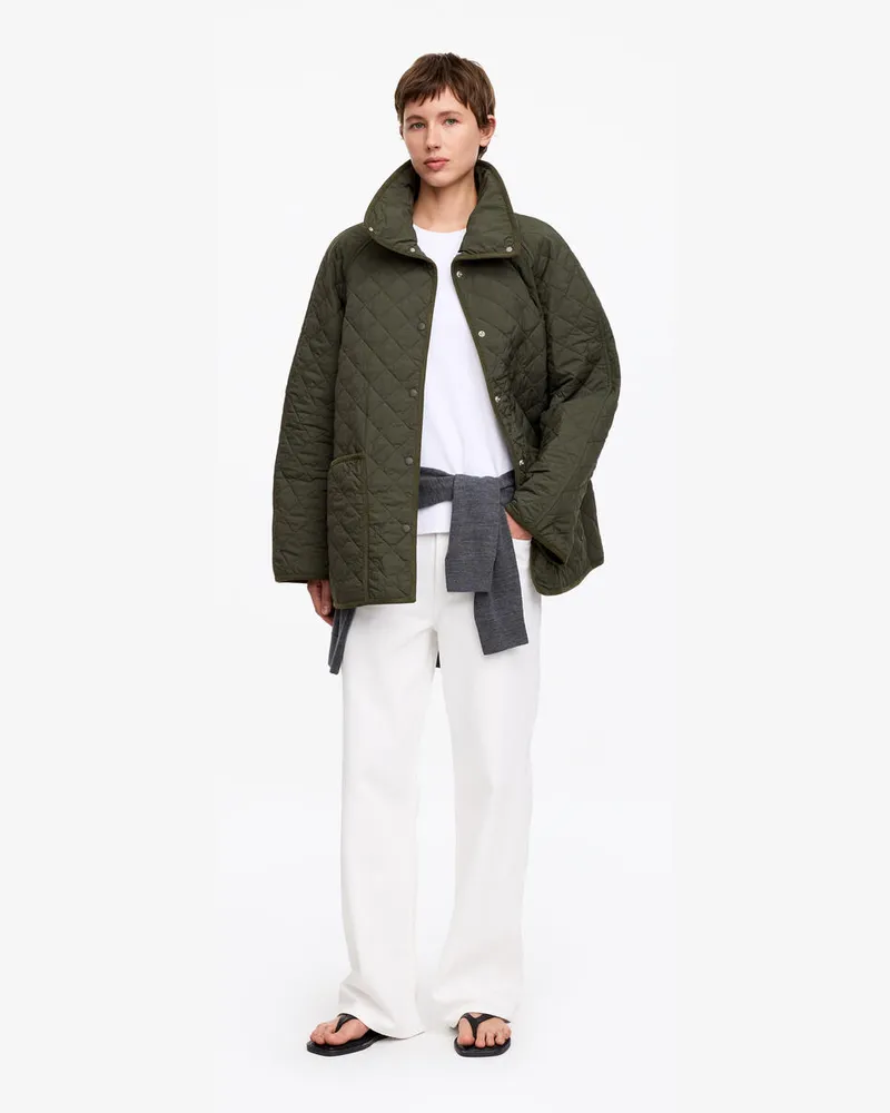 Arket Lockere Steppjacke -Grün Grün