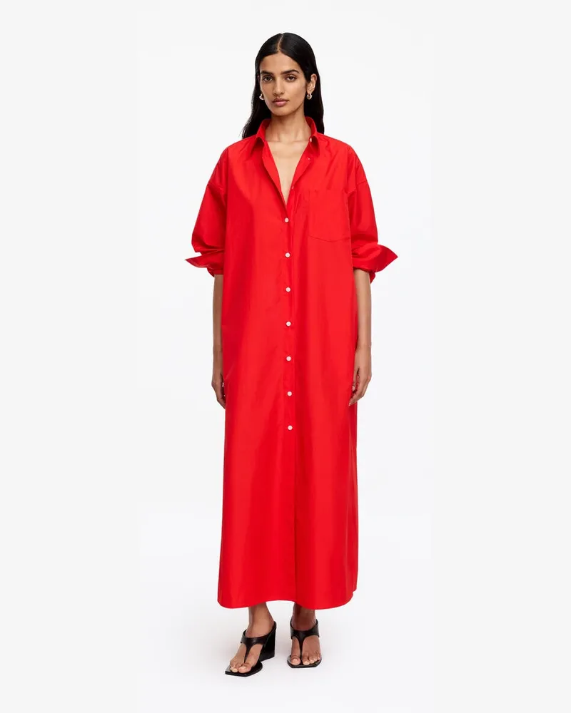 Arket Hemdkleid Aus Baumwolle -Rot Rot