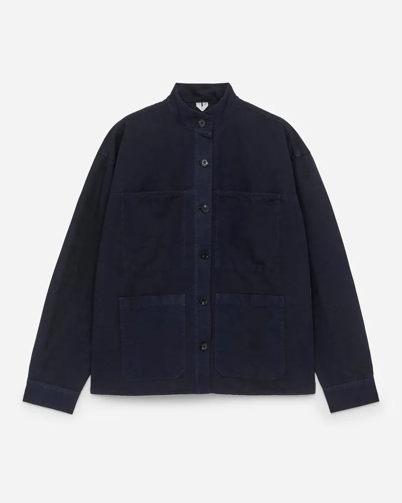 Arket Overshirt Aus Baumwolle Und Leinen - Blau Dunkelblau