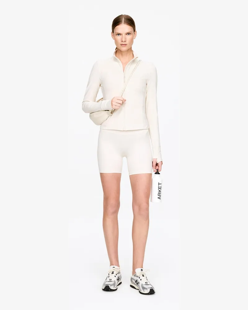 Arket Weiche Stretch-Jacke Mit Reißverschluss -Weiß Weiß