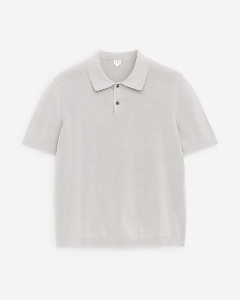 Arket Feinstrick-Poloshirt -Beige Beige