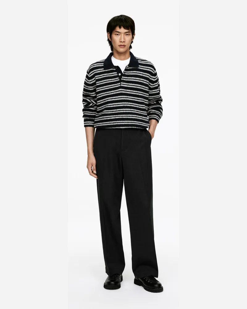Arket Locker Geschnittene Hose Aus Wolle -Grau Grau