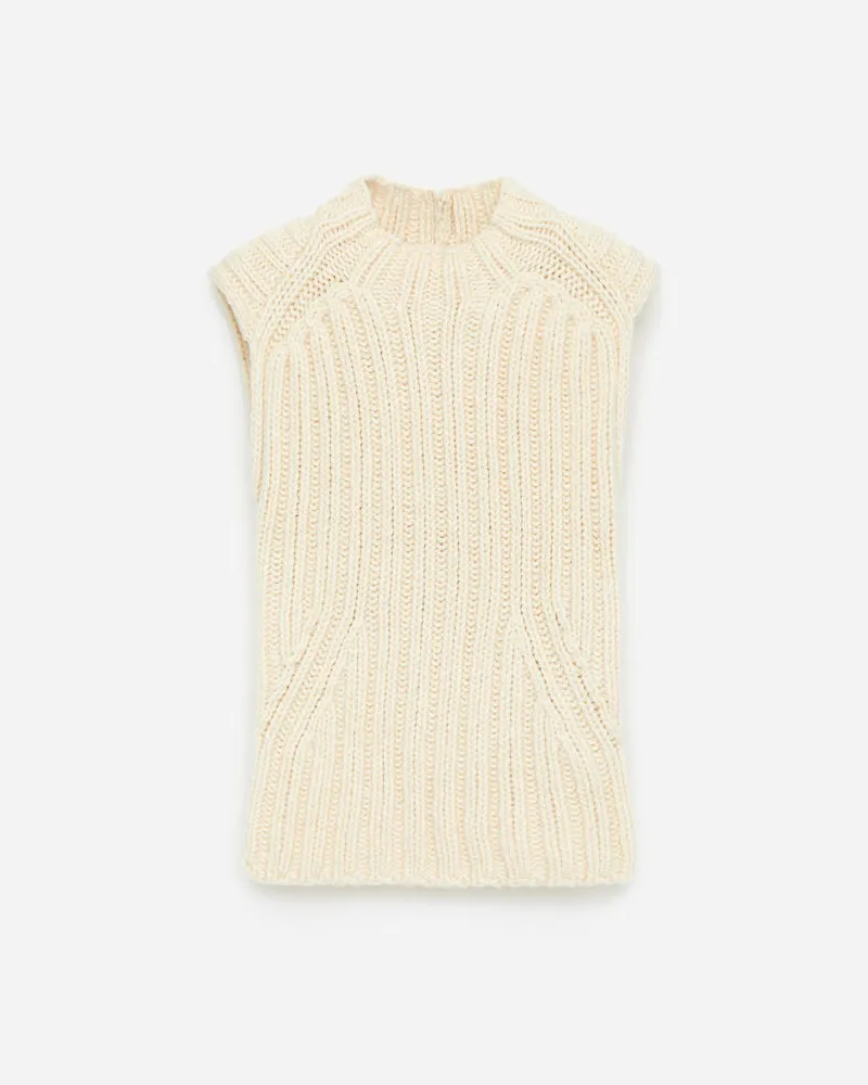 Arket Rippstrickpullunder - Weiß Cremeweiß