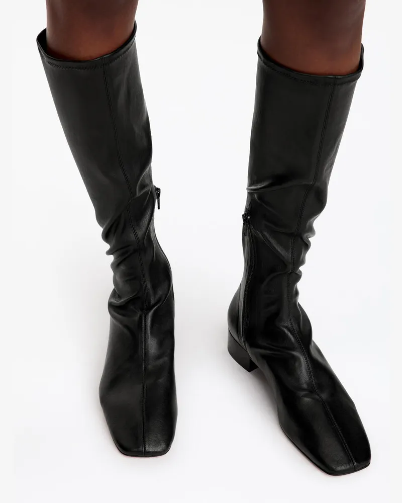 Arket Stiefel Aus Stretchleder -Schwarz Schwarz