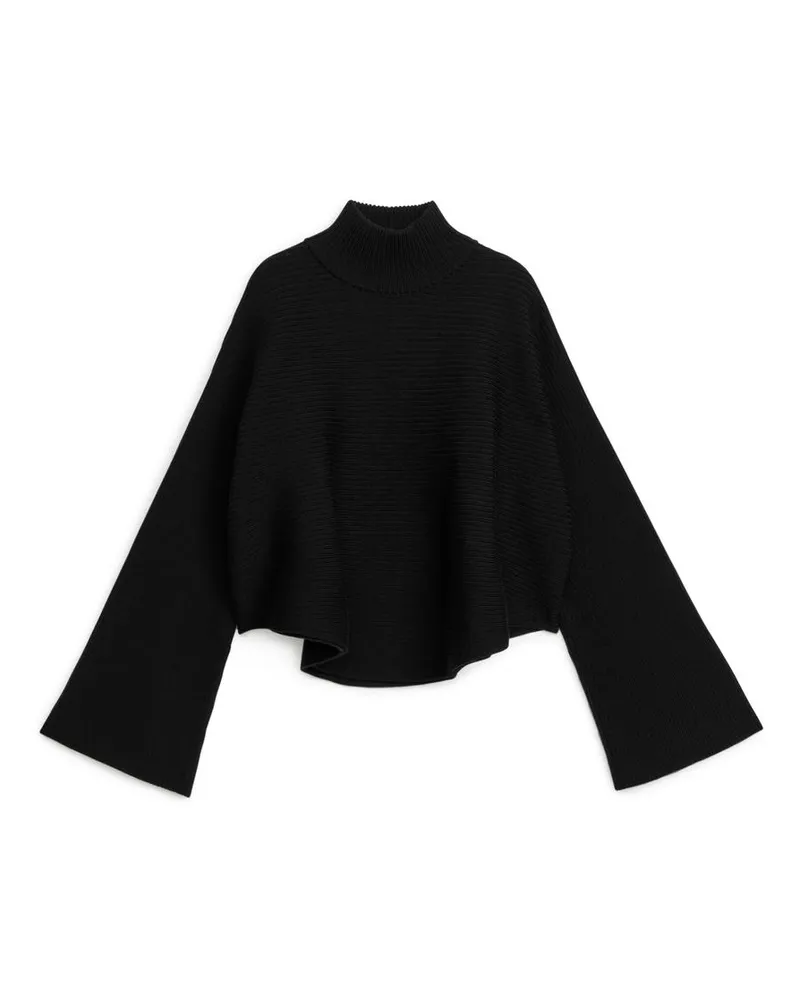 Arket Kurzer Pullover Aus Baumwolle Und Wolle - Schwarz Schwarz