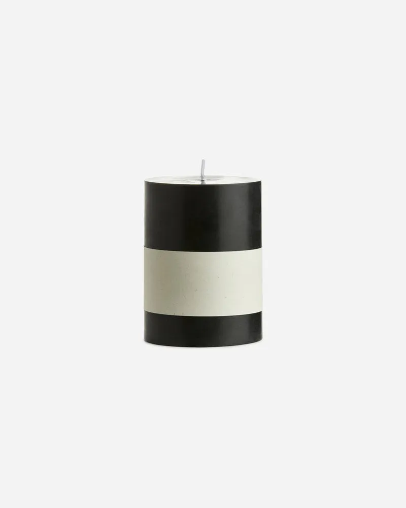 Arket Stumpenkerze, 10 Cm - Schwarz Schwarz