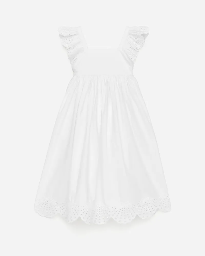 Arket Kleid Mit Lochstickerei -Weiß Weiß