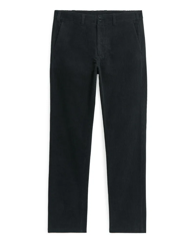 Arket Gerade Geschnittene Chinohose Aus Cord -Schwarz Schwarz