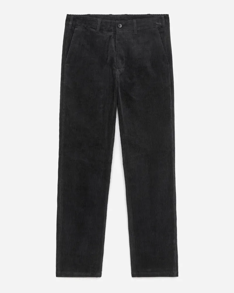 Arket Gerade Geschnittene Chinohose Aus Cord -Schwarz Schwarz