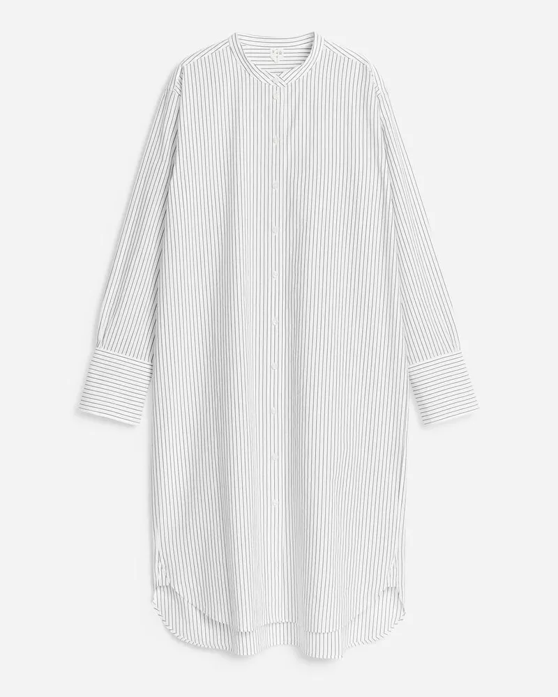 Arket Hemdkleid Aus Gewaschener Baumwolle -Blau Blau