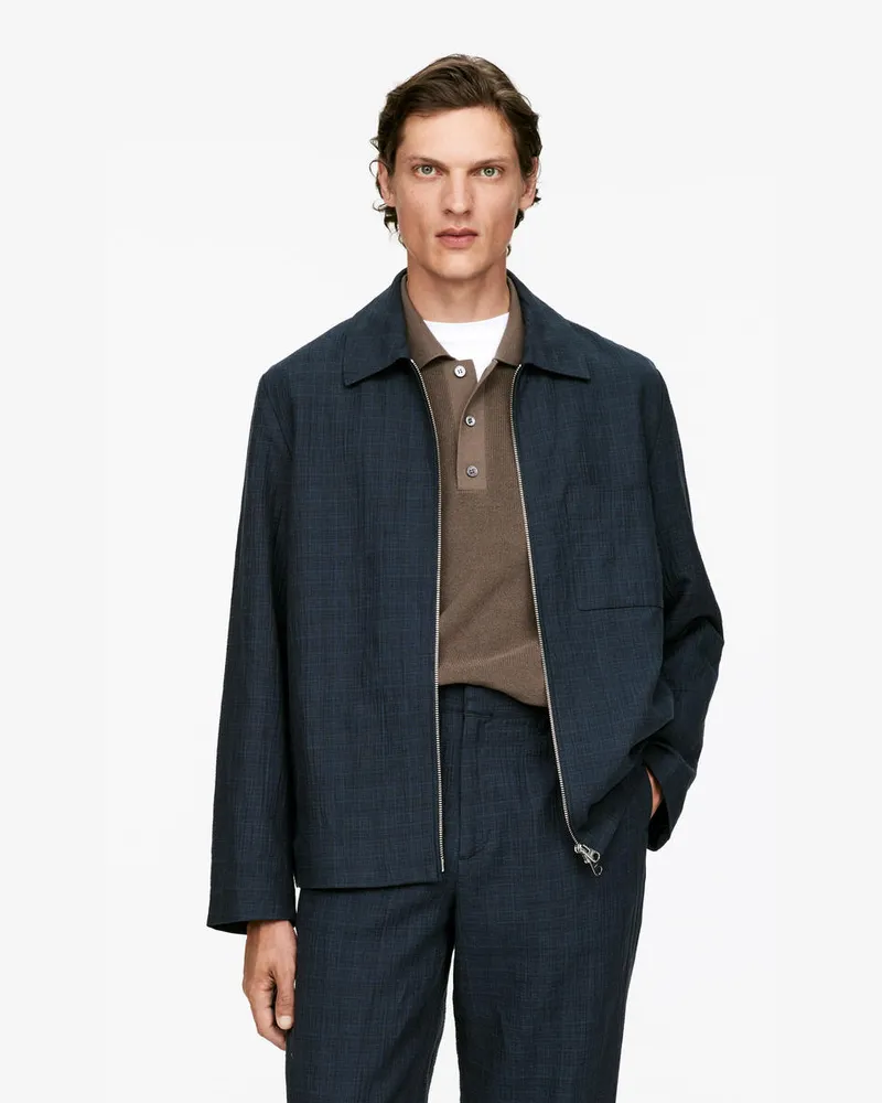 Arket Jacke Aus Seersucker -Blau Blau
