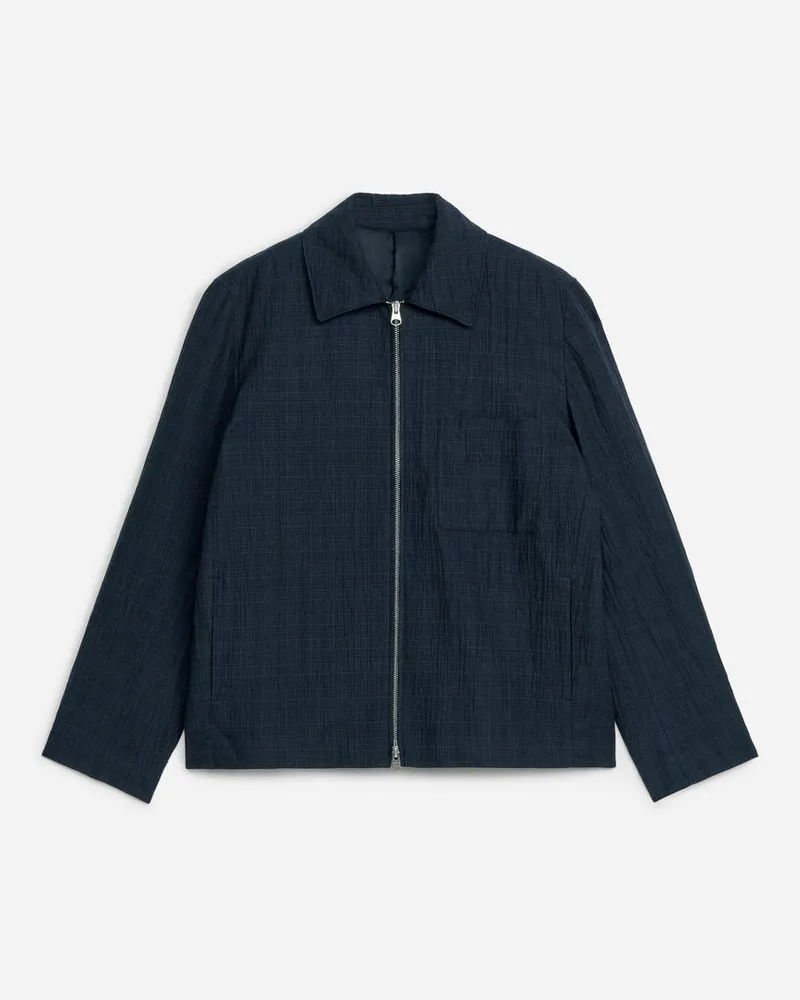 Arket Jacke Aus Seersucker -Blau Blau