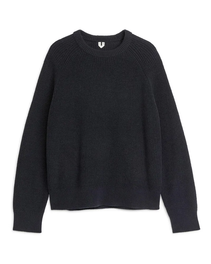 Arket Pullover Aus Leinen Und Baumwolle - Blau Dunkelblau