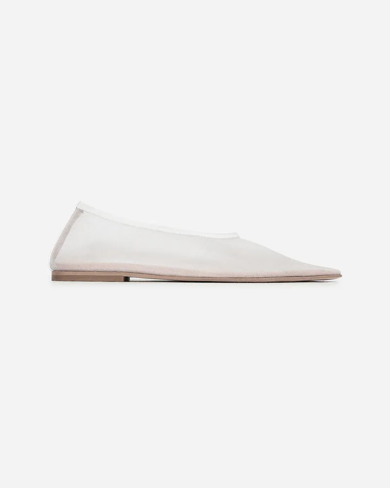 Arket Mesh-Ballerinas - Weiß Cremeweiß