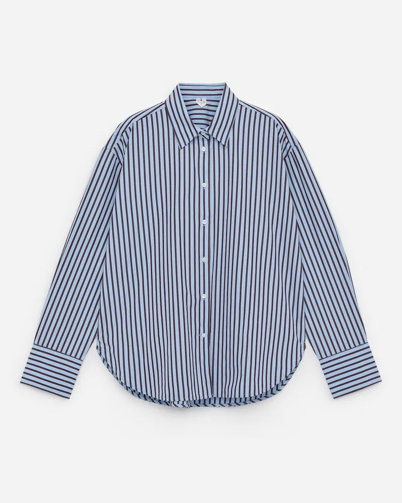 Arket Hemd Aus Baumwoll-Popeline -Blau Blau